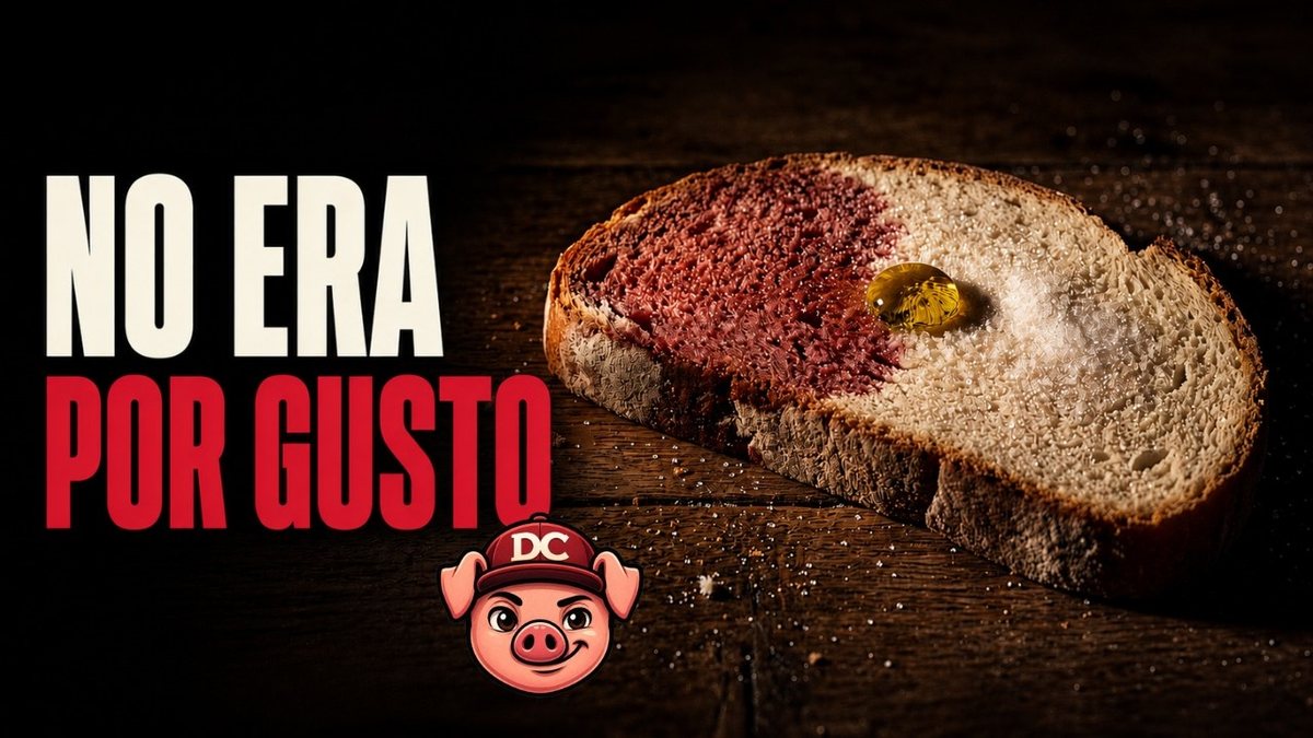 Rebanada de pan con aceite, vino y azúcar sobre plato hondo en una mesa de cocin
