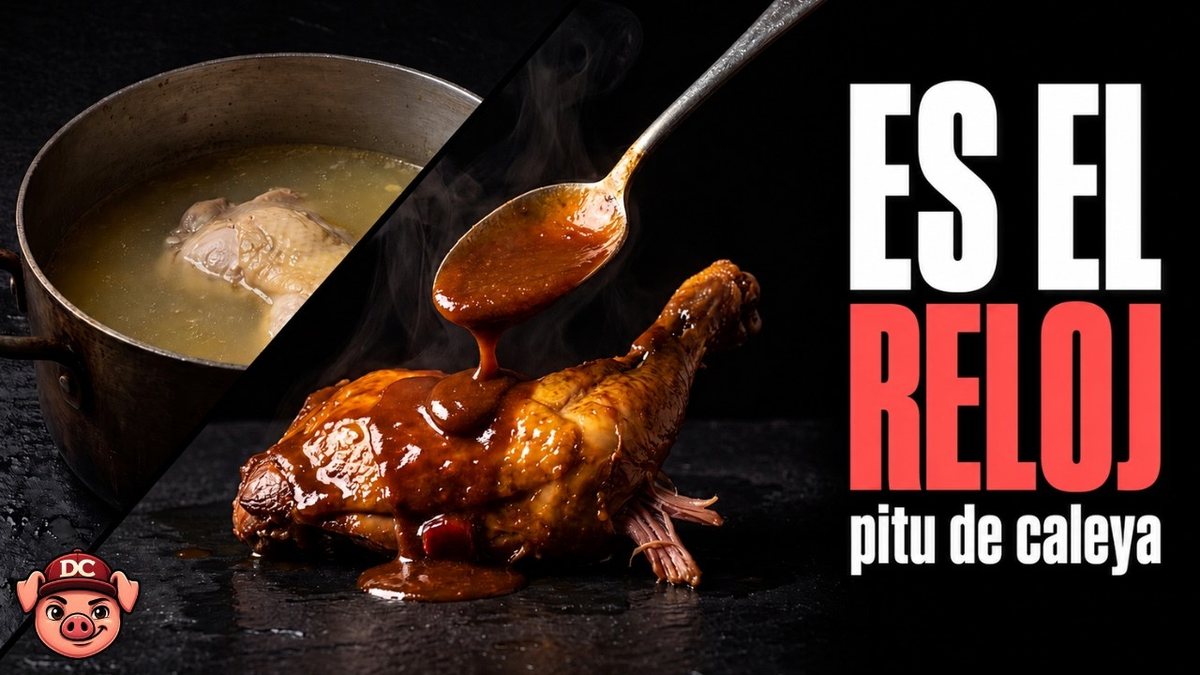 Cazuela de pitu de caleya guisado con salsa caoba brillante y carne que cede del hueso